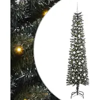 vidaXL Kunstkerstboom met 300 LED Groen 210 cm PVC en Plastic en Staal