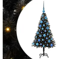 vidaXL Kerstboom met 150 LED met standaard Zwart 120 cm PVC