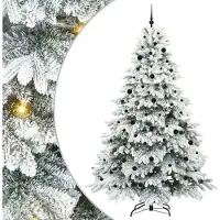 vidaXL Kunstkerstboom met 300 LED met standaard Wit 240 cm PE en PVC