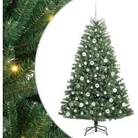 vidaXL Kunstmatige Hinged Kerstboom Groen 180 cm PVC en Metalen