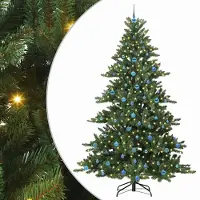 vidaXL - Kunstmatige - Hinged - Kerstboom - met - 300 - LED - 240 - cm - PVC
