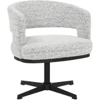 Livin24 Draaifauteuil Gino gemêleerde stof off white/zwart