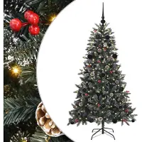 vidaXL Kunstkerstboom Groen 150 cm PVC en Plastic en Staal
