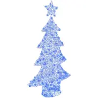 vidaXL - Kerstboom - met - 160 - LED - Blauw - 150 - cm - Acryl