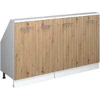 Vicco R-Line Keukenkast voor schuine wand – 140 cm Set van 2 Artisanaal eiken/wit