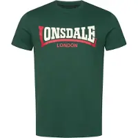 Lonsdale Shirt 'Two Tone' donkergroen / donkeroranje / wit