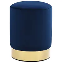 vidaXL Kruk fluweel 28 x 36 cm blauw en goudkleurig