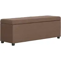 vidaXL Bankje met opbergvak 116 cm polyester bruin