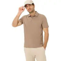 Brax Bruine polo korte mouw katoen