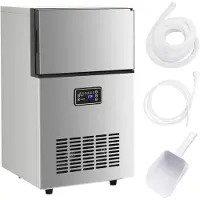 vidaXL IJsblokjesmachine 45 kg / 24 u zilverkleurig