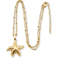 Marama - ketting Starfish Gold - damesketting - zeester hanger - stainless steel met gouden plating - met extender - cadeau dames en meisjes