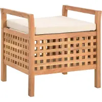 vidaXL Opbergbankje 49x48x49 cm massief walnotenhout