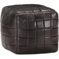 vidaXL Poef 40x40x40 cm echt geitenleer zwart