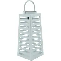 House Vitamin Lamp- lantern solar metal white 14x32,5cm