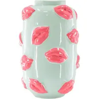 House Vitamin Vase kisses ceramics mint/pink 17x17x27cm