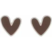 Yehwang Black hart studs zilver