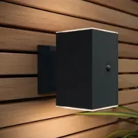 123inkt Solar wandlamp met sensor | Oxford | Up & Down | 3000K | IP54 | Zwart