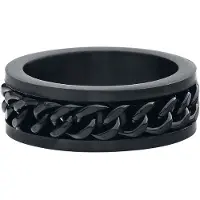 EtNox hard and heavy Ring - Mesh Steel - zwart - Maat S