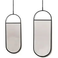 House Vitamin Mirror round wall mirrors metal black 22x60|9x50cm