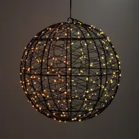 123inkt 123led lichtbol kerst Ø 25 cm extra warm wit & warm wit 300 lampjes zwart