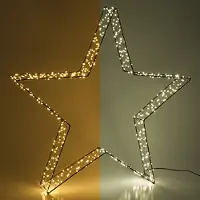 123inkt 123led kerstster 3D 56 cm extra warm wit & warm wit 540 lampjes zwart