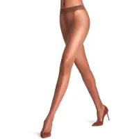 Falke Shelina eenkleurig materiaal transparant 12 DEN panty dames bruin - maat L