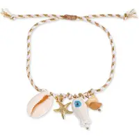 Marama - Armband Summer Wit - Gouden details - Zomers design - katoen koord - stainless steel - damesarmband - verstelbaar