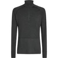 Icebreaker - Thermokleding - M Merino 260 ZoneKnit LS Half Zip Jet Heather voor Unisex van Wol - Maat L - Grijs