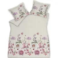 Vandyck Dekbedovertrek Violet Garden Offwhite Satijn-200 x 200 / 220 cm | 2-Persoons