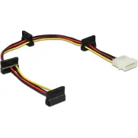 DeLOCK Molex (m) - 4x SATA (v) splitter met verticale kabeldoorvoer - 0,40 meter