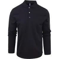 Profuomo Longsleeve Polo Navy Melange | Donkerblauw | Maat XXL