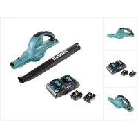 Makita Bladzuiger + bladblazer, DUB 361 PT 2x 18 V / 36 V accu bladblazer + 2x Makita BL 1850 5 Ah / 5000 mAh accu +. (Oplaadbare batterij, Bladblazer)