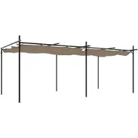 vidaXL Pergola met uitschuifbaar dak 589x292x230 taupe