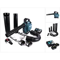 Makita DUB 363 RG2V accu blazer / bladzuiger 36 V ( 2x 18 V ) borstelloos + zuigset + 2x accu 6.0 Ah + lader