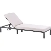 Beliani LARIANO - Ligstoel - Lichtbeige - Aluminium