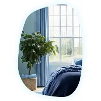 Tulup LED Spiegel - Asymmetrische Spiegel LED - 67,9 cm x 47 cm - Decoratieve LED Spiegel - Koel Wit 6500K - Scandinavische LED Wandspiegel - Led Spiegel Organische Vorm - LED Design Wandspiegel