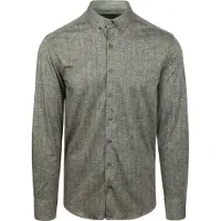 State of Art Overhemd groen visgraat button down boord