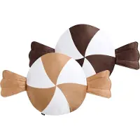 Beliani WHIRL CANDY - Sierkussen set van 2 - Bruin/Wit - Polyester