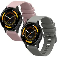 Kwmobile 2x horlogebandjes geschikt voor Garmin Venu 3 bandje - Smartwatch bandjes van TPU - Activity tracker horloge band in grijs / lavendel