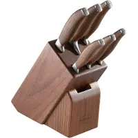 Rösle messenblok, 7-delig, blok met handvat van walnoot, artikelnummer 130384, EAN: 4004293133847