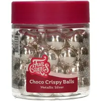 Funcakes Choco Crispy Balls - metallic zilver