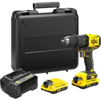 Stanley Boormachine schroefmachine 60 Nm Borstelloos - Lithium 18V - 2 Batterijen 2Ah - FATMAX V20 - SFMCD710D2K-QW
