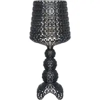 Kartell Tafellampe , Mini Kabuki, dimbare, Zwart, Woonkamer, Kunststof, Designer