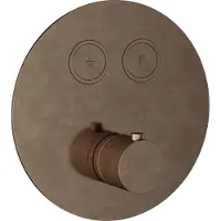 Hotbath Douchethermostaat cobber inbouw 2 pushbuttons rond verouderd messing