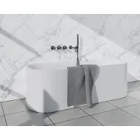 FortiFura Nebbio Badcombinatie-set - thermostaatkraan - wandaansluitbocht met handdouchehouder - gladde doucheslang - staaf handdouche - uitloop - gunmetal