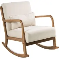 Beliani SKOVDE - Schommelstoel - Lichtbeige - Polyester