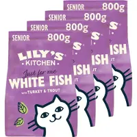 Lily's Kitchen - Kattenvoer - Droogvoer - Senior met Witvis en Kalkoen - 4 x 800 g