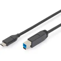 Digitus AK-300149-018-S USB-kabel USB 3.2 Gen1 USB-C stekker, USB-B stekker 1.80 m Zwart Afgeschermd (dubbel)