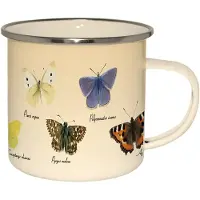 Esschert Design Emaille Mok Vlinders Multi multi Emaille Beker
