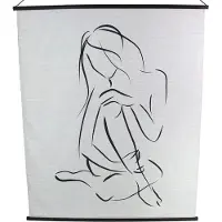 HD Collection Wanddoek Zwart 140x2x170cm